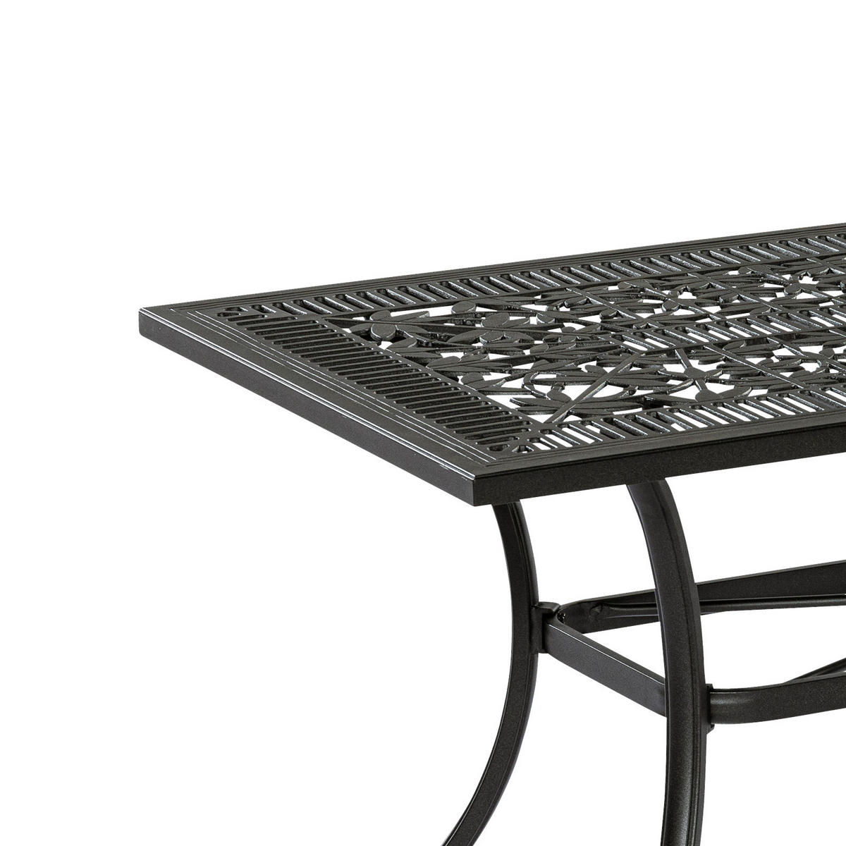 GARTENTISCH 140/80/73 cm Metall rechteckig  - Schwarz, KONVENTIONELL, Metall (140/80/73cm) - Gardenson