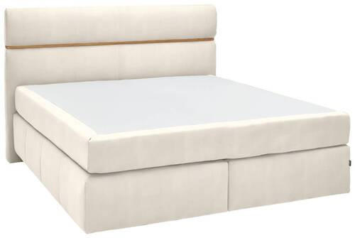 BOXSPRINGBETT 180/200 cm  in Creme, Eichefarben  - Eichefarben/Creme, KONVENTIONELL, Holz/Kunststoff (180/200cm) - Dieter Knoll