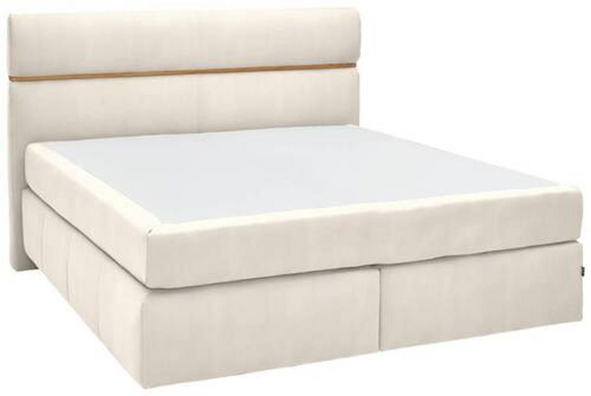 BOXSPRINGBETT 180/200 cm  in Eichefarben, Creme  - Eichefarben/Creme, Konventionell, Holz/Kunststoff (180/200cm) - Dieter Knoll