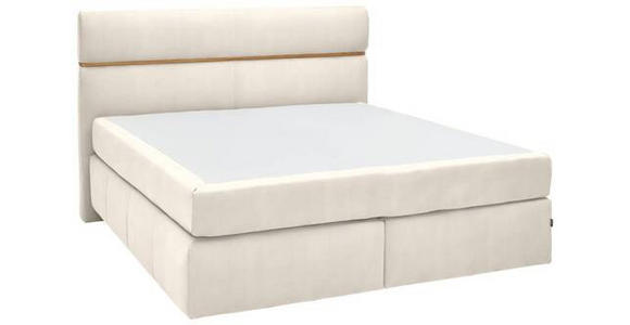 BOXSPRINGBETT 180/200 cm in Creme, Eichefarben - Eichefarben/Creme, KONVENTIONELL, Holz/Kunststoff (180/200cm) - Dieter Knoll