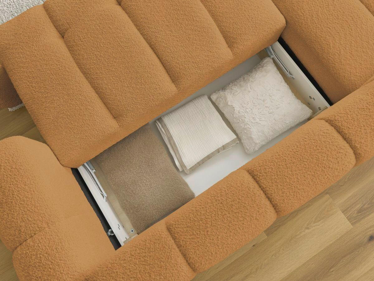 ECKSCHLAFSOFA FUJI Bouclé Gelb  inkl.  - Gelb/Schwarz, MODERN, Kunststoff/Textil (160/292cm)