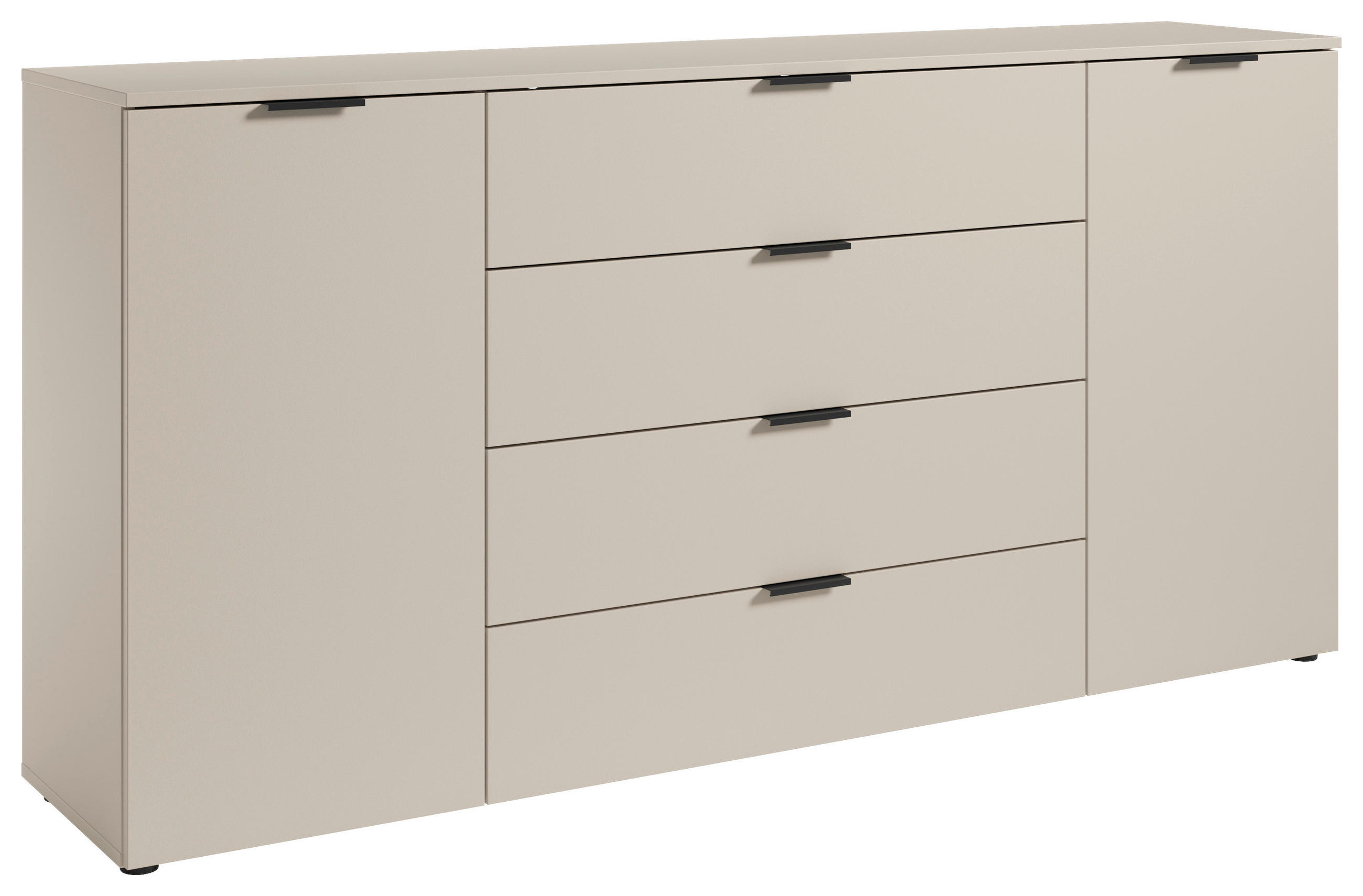 SIDEBOARD  in 180/90/40 cm  - Kaschmir/Schwarz, Basics, Holzwerkstoff/Kunststoff (180/90/40cm) - Carryhome
