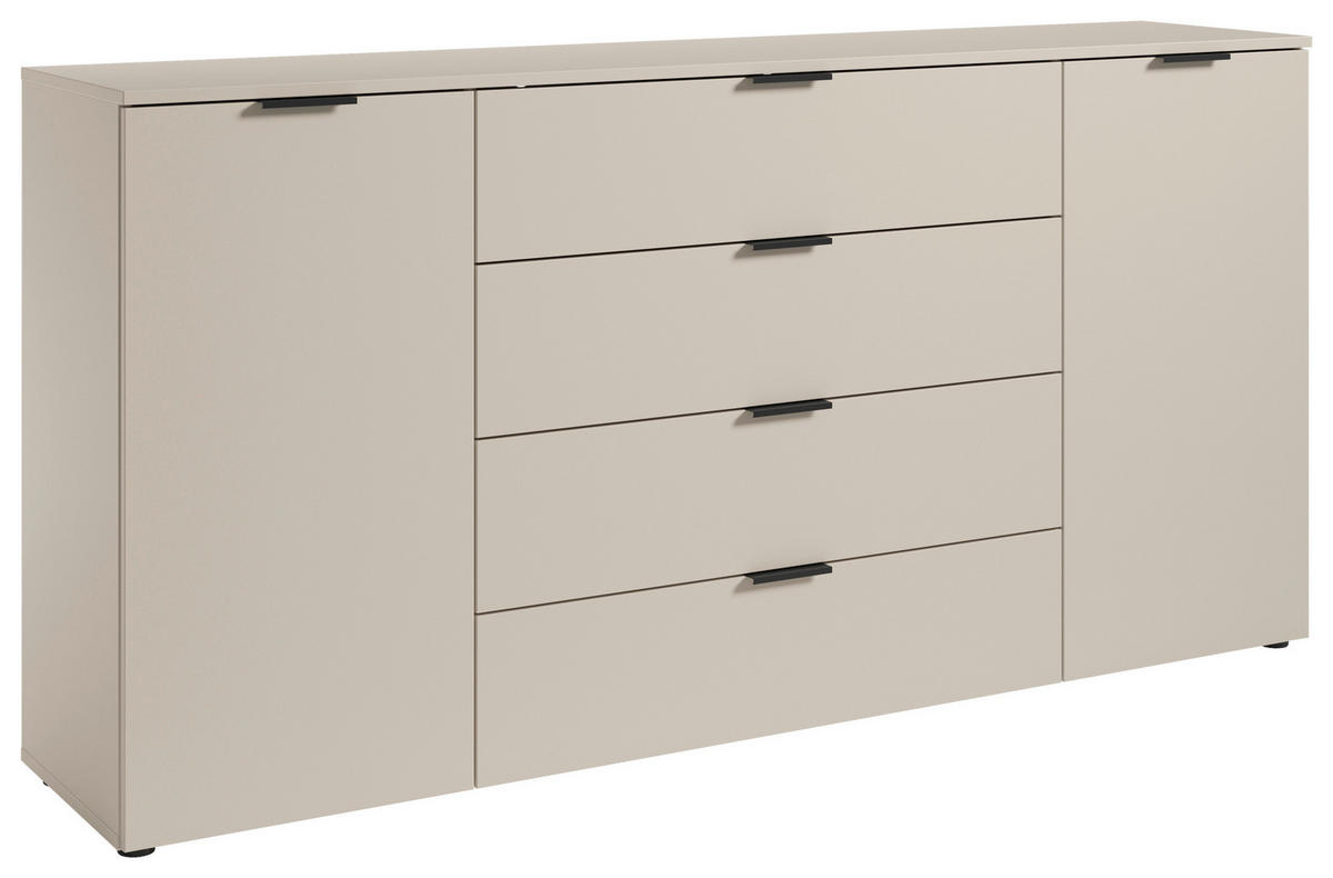 KOMODA S VRATIMA - kašmir/crna, Osnovno, pločasti materijal/plastika (180/90/40cm) - Xora
