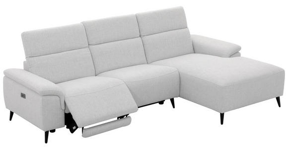 ECKSOFA  in Leinenoptik Hellgrau, Grauweiß  270/171 cm  - Schwarzchrom/Hellgrau, Design, Holz/Kunststoff (270/171cm) - Xora