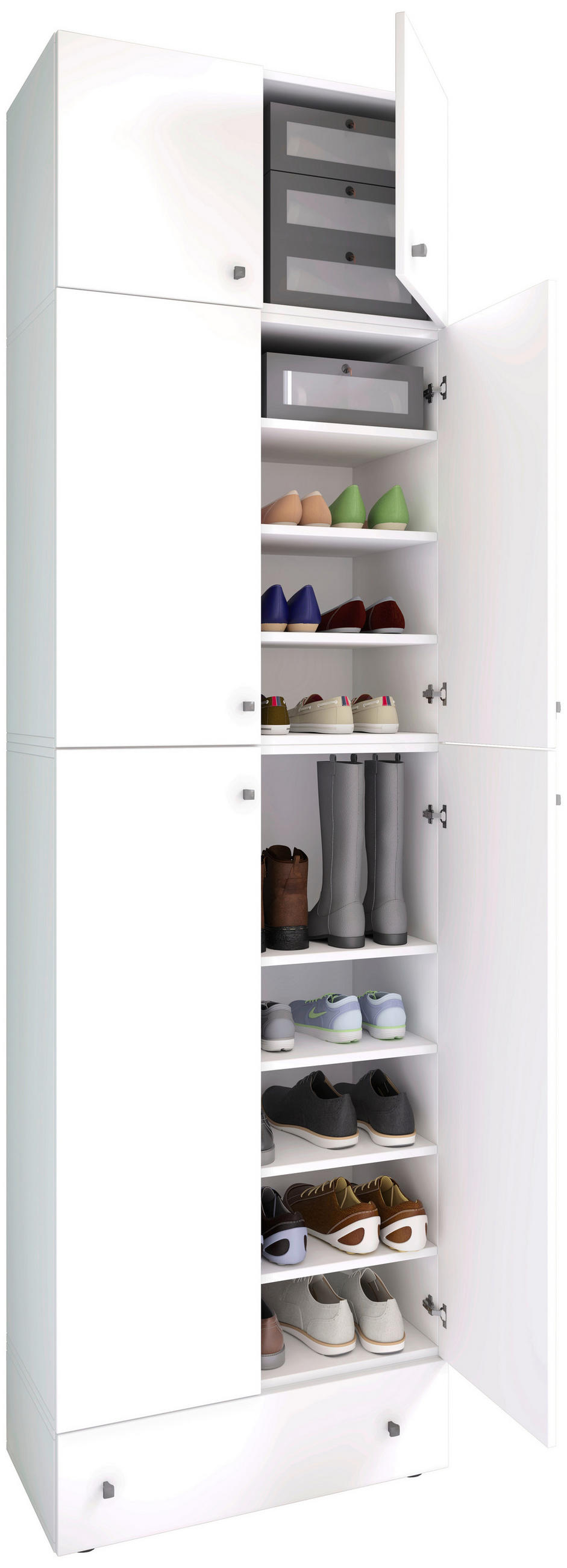 SCHUHSCHRANK in 70/240/39 cm - Schwarz/Weiß, MODERN, Holzwerkstoff/Kunststoff (70/240/39cm) - MID.YOU