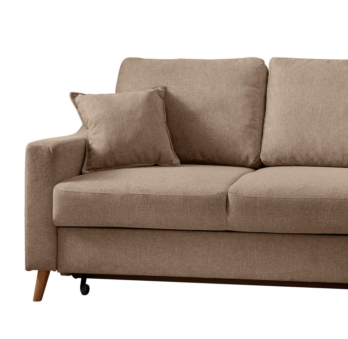 ECKSOFA in Chenille Hellbraun  - Hellbraun/Naturfarben, Modern, Holz/Textil (230/200cm) - Livetastic