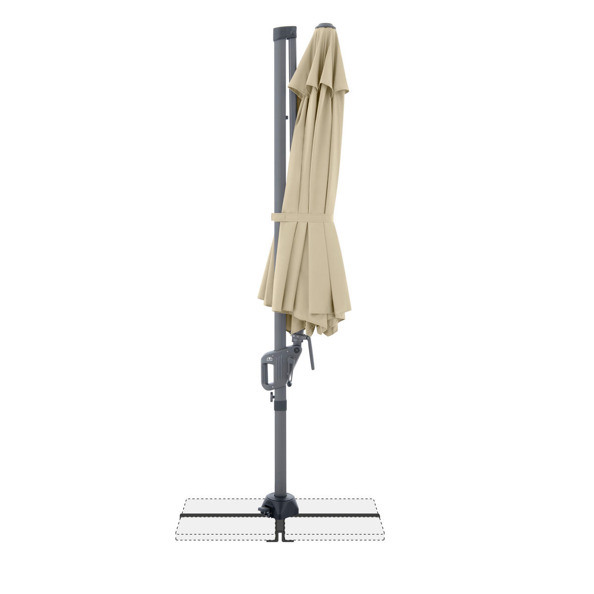 AMPELSCHIRM 310 cm Anthrazit, Sandfarben  - Sandfarben/Anthrazit, Basics, Textil/Metall (310cm) - Doppler
