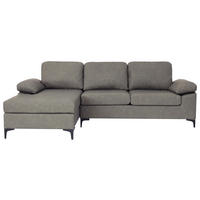 ECKSOFA  in Lederlook Grau  135/262 cm  - Schwarz/Grau, KONVENTIONELL, Kunststoff/Textil (135/262cm) - MID.YOU