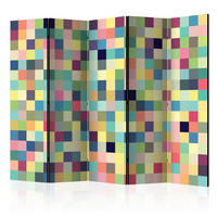 PARAVENT mit 5  Flügel - Multicolor, Basics, Holz/Textil (225/172/3cm) - artgeist