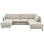 WOHNLANDSCHAFT in Flachgewebe Beige  - Chromfarben/Beige, KONVENTIONELL, Textil/Metall (168/305/200cm) - Voleo