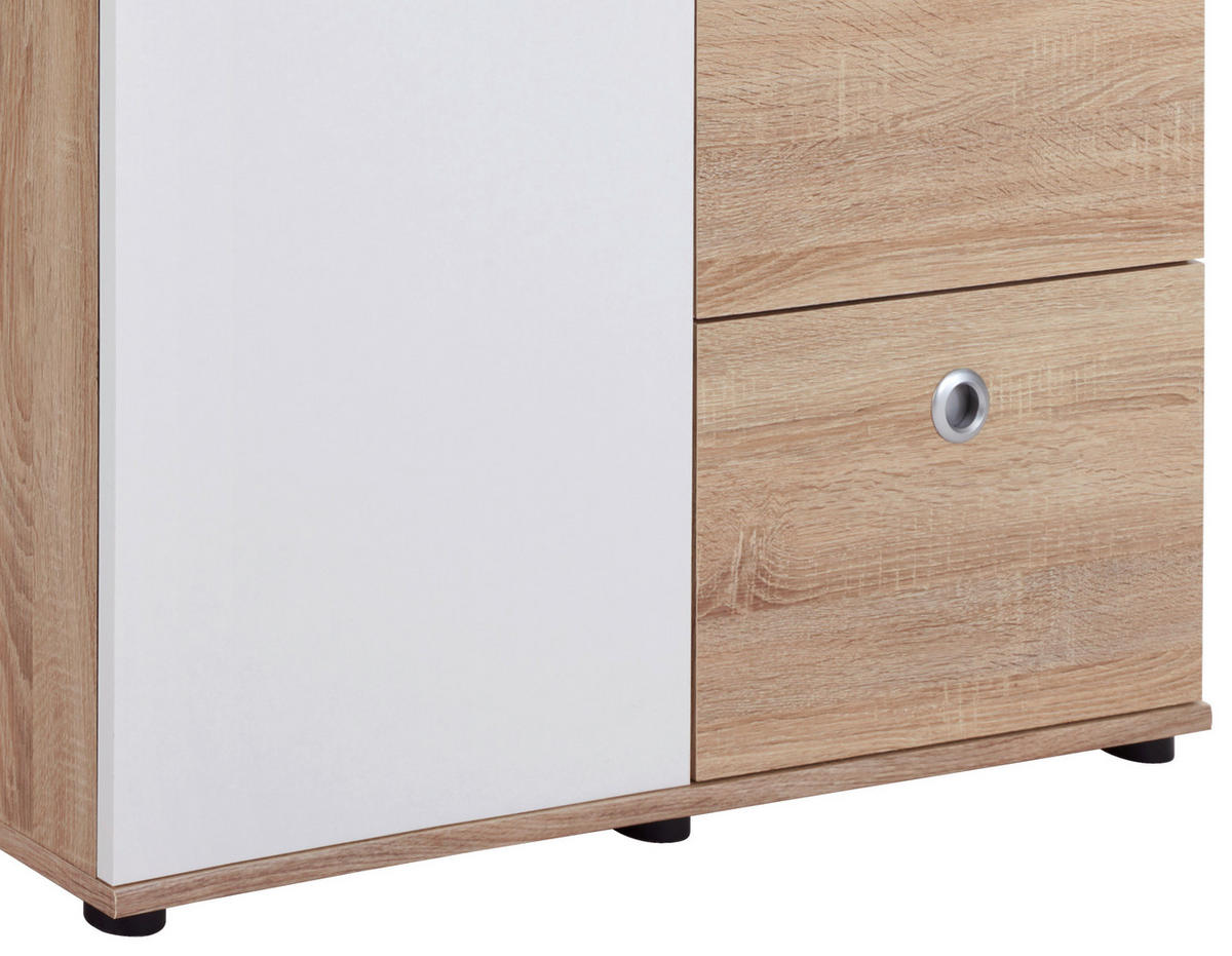 ORMAR S KLASIČNIM VRATIMA     - bijela/hrast Sonoma, Konvencionalno, drvni materijal/plastika (90/191/53cm) - Bessagi Kids