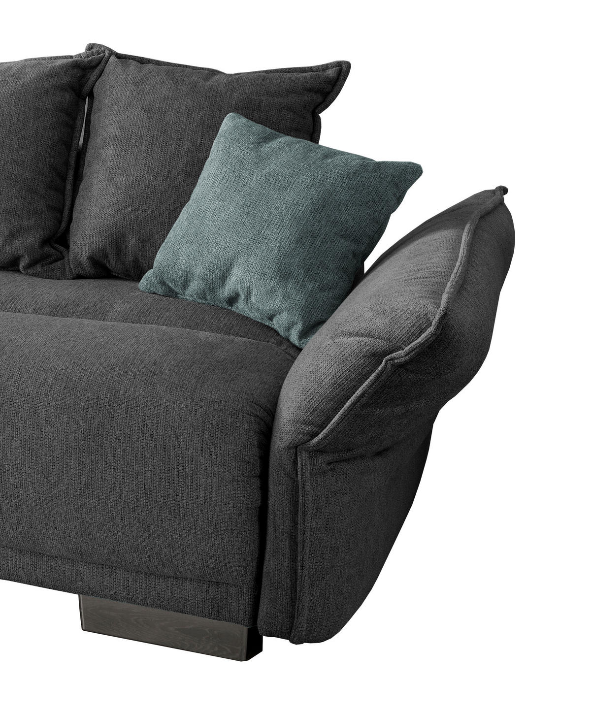 BIGSOFA in Chenille Anthrazit  - Chromfarben/Anthrazit, Modern, Kunststoff/Textil (242/71/90/131cm) - Livetastic