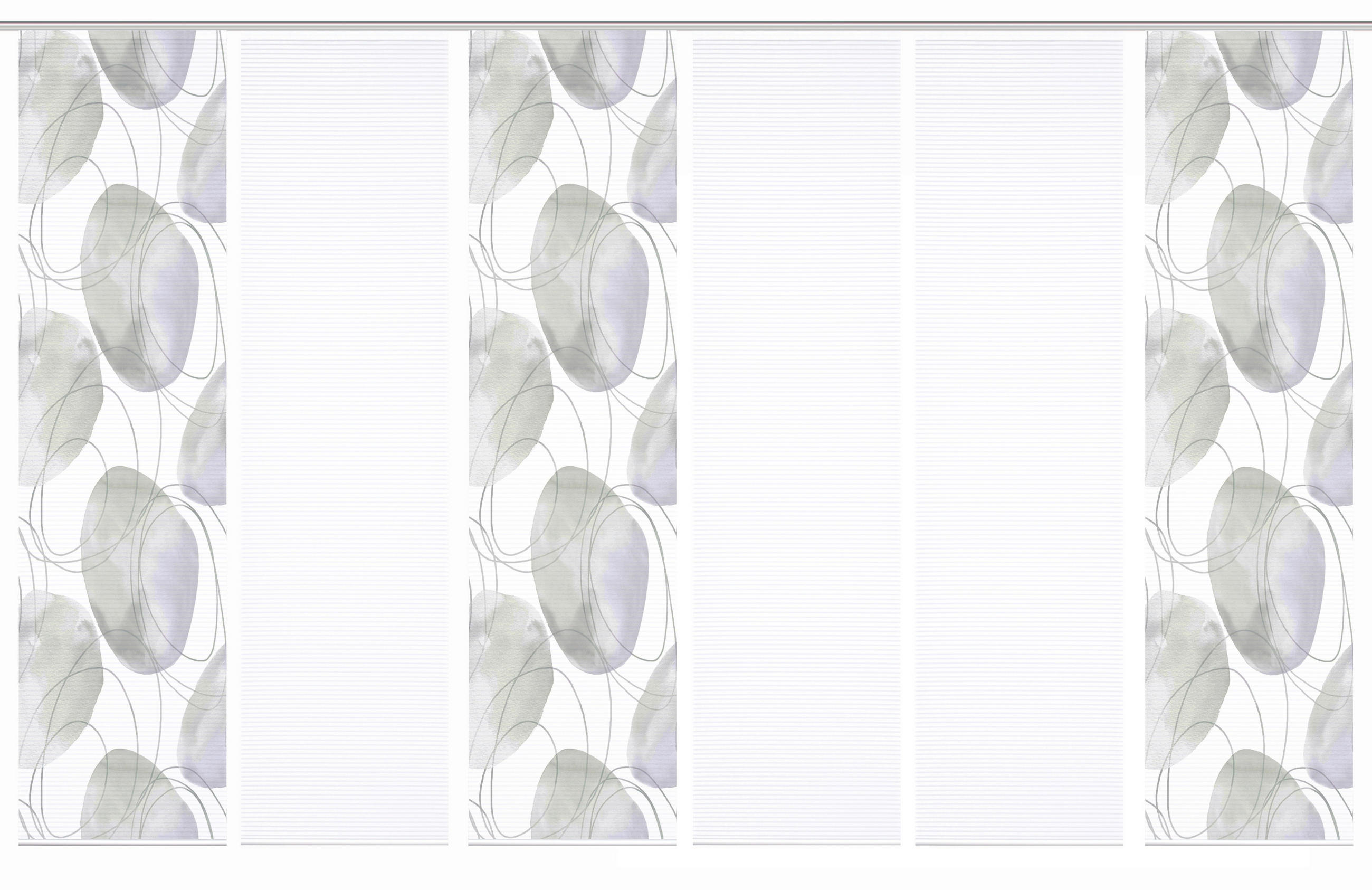 FLÄCHENVORHANG  6 Stück  blickdicht  60/245 cm   - Flieder/Weiß, Natur, Textil (60/245cm)