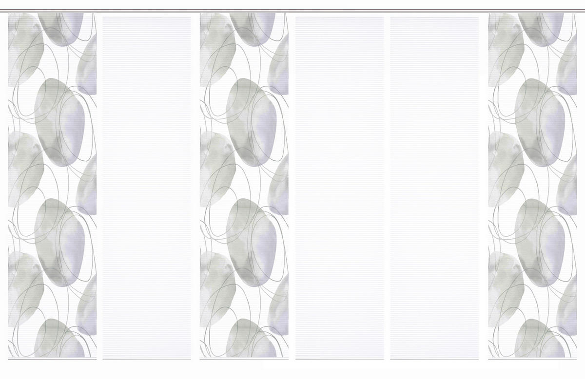 FLÄCHENVORHANG  6 Stück  blickdicht  60/245 cm   - Flieder/Weiß, Natur, Textil (60/245cm)