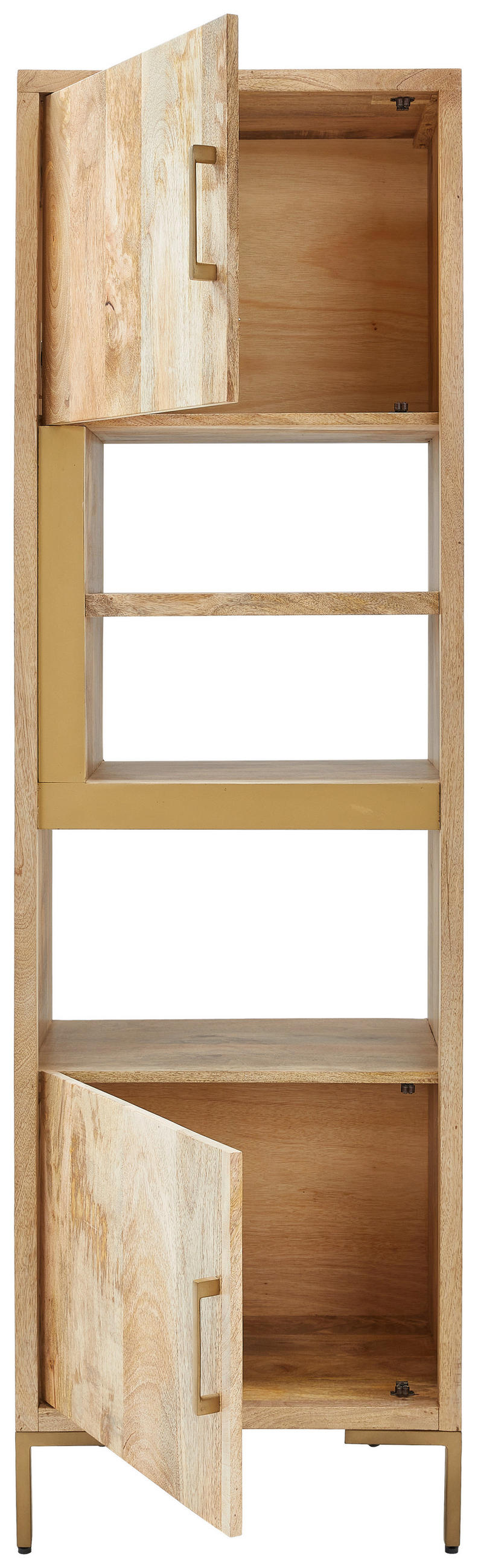 REGAL  58/192/40 cm Naturfarben, Goldfarben  - Goldfarben/Naturfarben, Natur, Holz/Metall (58/192/40cm) - MID.YOU