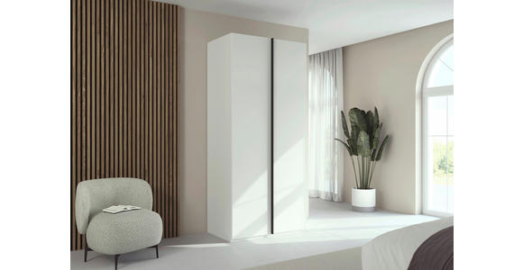 DREHTÜRENSCHRANK 101/223/61 cm,  in Weiß, 2-türig  - Graphitfarben/Weiß, Basics, Holzwerkstoff/Metall (101/223/61cm) - Novel