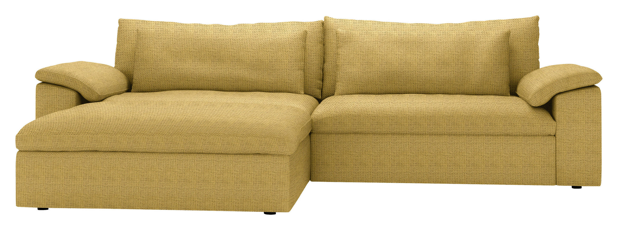 ECKSOFA  Chenille Currygelb  - Currygelb/Schwarz, Modern, Kunststoff/Textil (198/306cm) - Carryhome