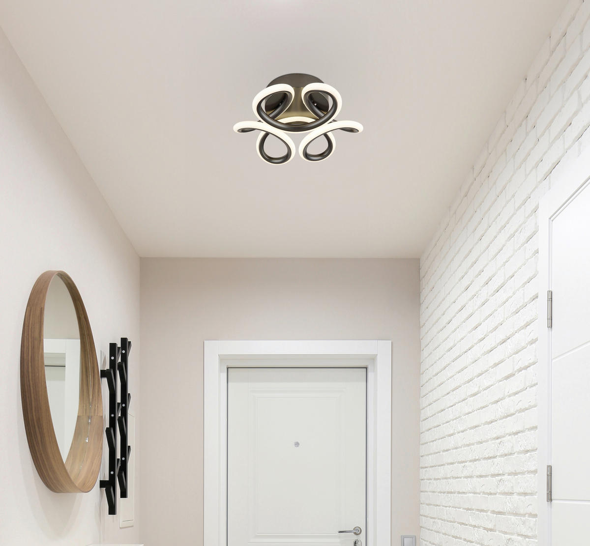 LED-TAKLAMPA MELISAND 26/10 cm  - vit/antracit, Basics, metall/plast (26/10cm) - Globo