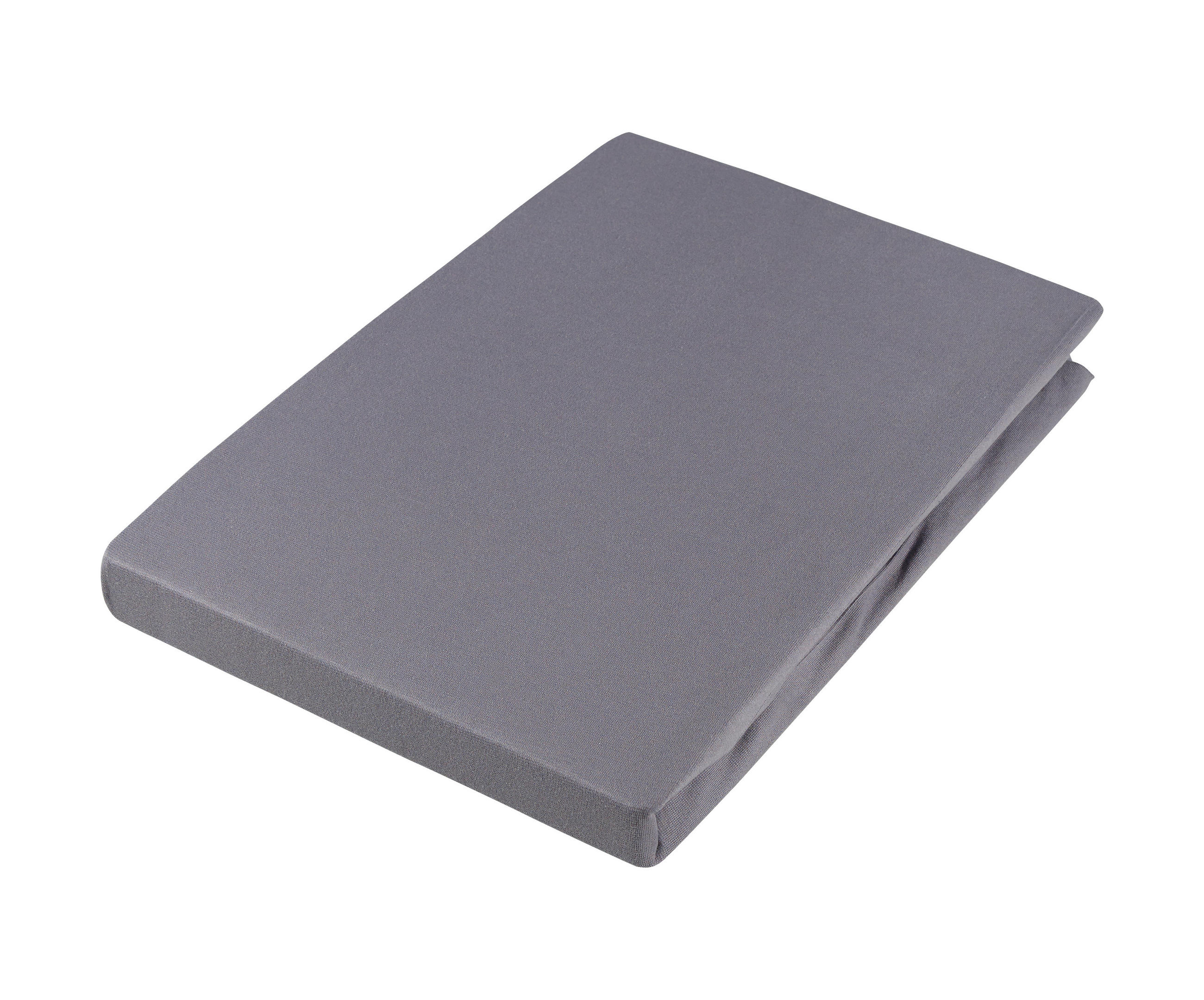 SPANNBETTTUCH Zwirn-Jersey 100/200 cm  - Dunkelgrau/Graphitfarben, Basics, Textil (100/200cm) - Estella