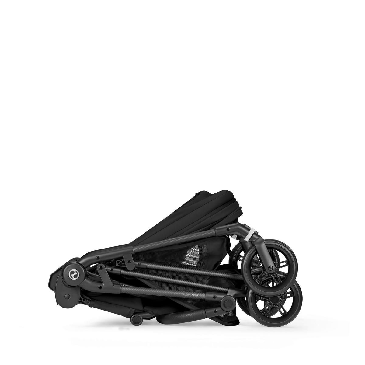KINDERWAGEN  Melio Carbon  Magic Black  - Schwarz, Basics, Textil/Metall (82-91/49/96,5 - 107cm) - cybex GOLD