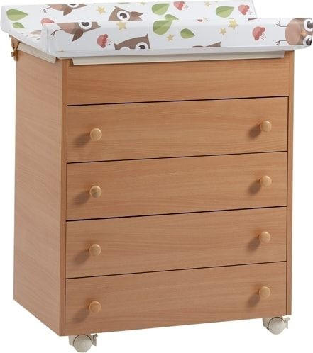KOMODA ZA POVIJANJE  LISABON  - braon, Osnovno, pločasti materijal (47/97/76cm)