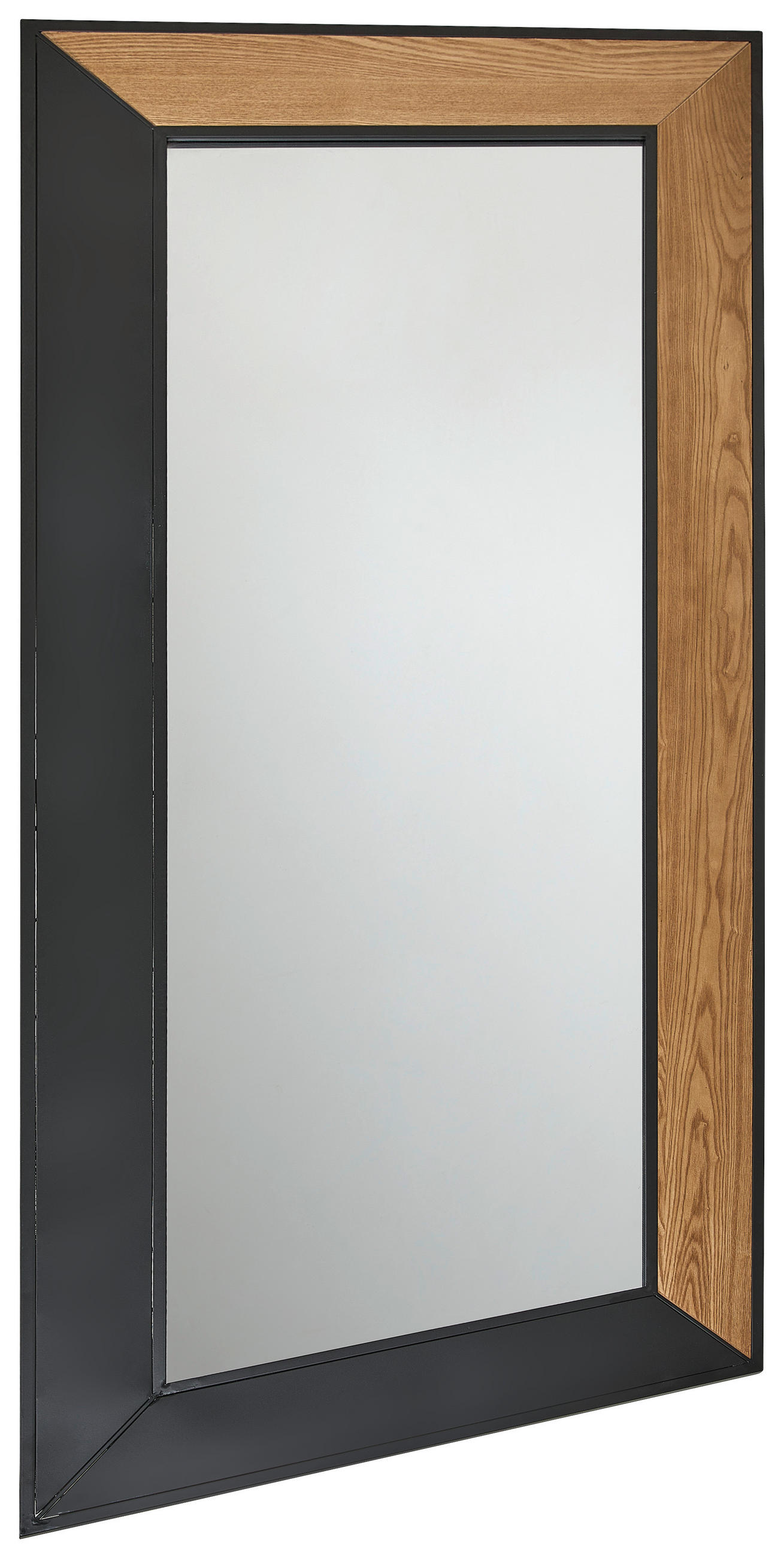 WANDSPIEGEL 84/184/2 cm    in rechteckig  - Schwarz/Naturfarben, Design, Glas/Holz (84/184/2cm) - MID.YOU