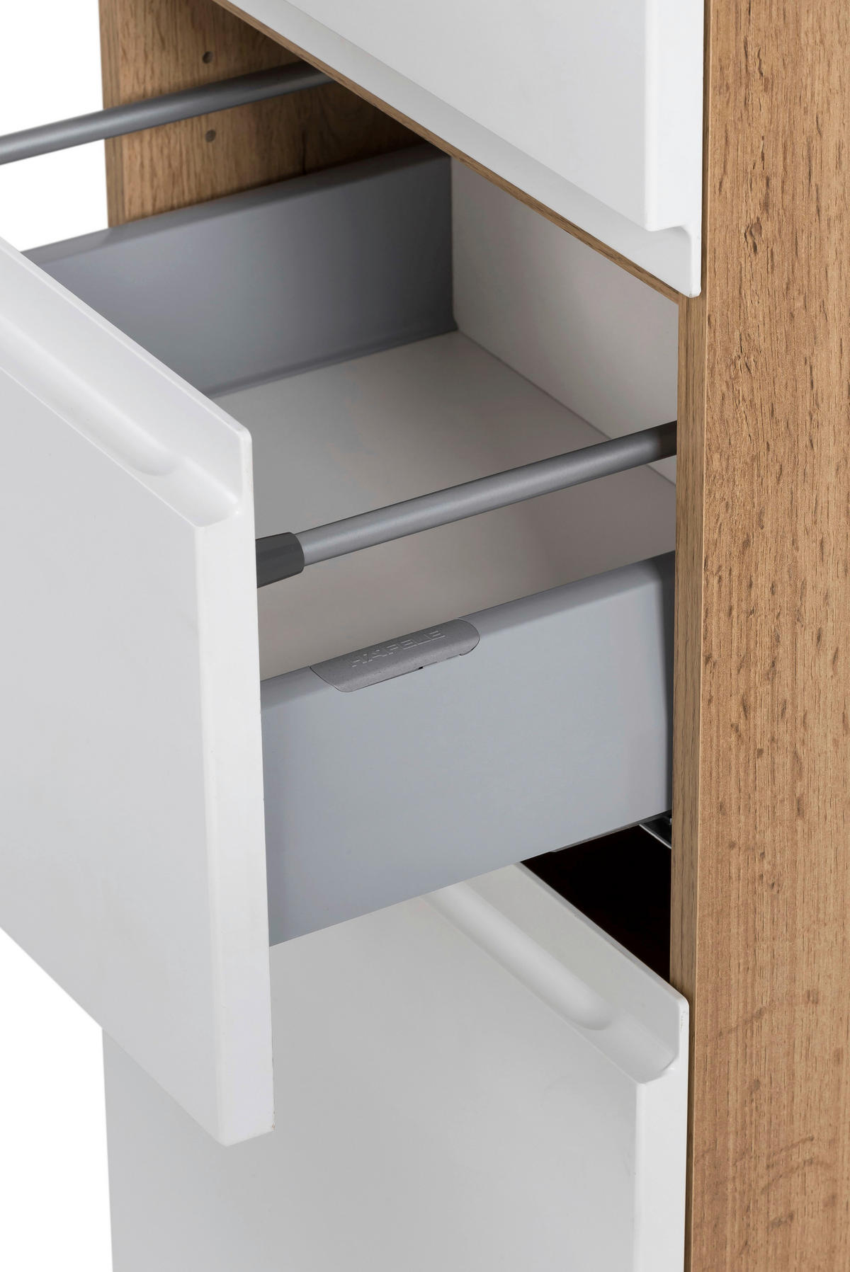 HOCHSCHRANK 40/180/35 cm  - Weiss/Eiche Wotan, Modern, Holzwerkstoff (40/180/35cm) - Held