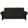 3-SITZER-SOFA in Echtleder Dunkelbraun  - Dunkelbraun/Alufarben, KONVENTIONELL, Leder/Metall (228/96/92cm) - Beldomo Premium