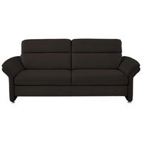 3-SITZER-SOFA in Echtleder Dunkelbraun  - Dunkelbraun/Alufarben, KONVENTIONELL, Leder/Metall (228/96/92cm) - Beldomo Premium