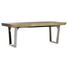 ESSTISCH Suar Holz massiv rechteckig Naturfarben - Edelstahlfarben/Naturfarben, Design, Holz/Metall (220/90/76cm) - Carryhome