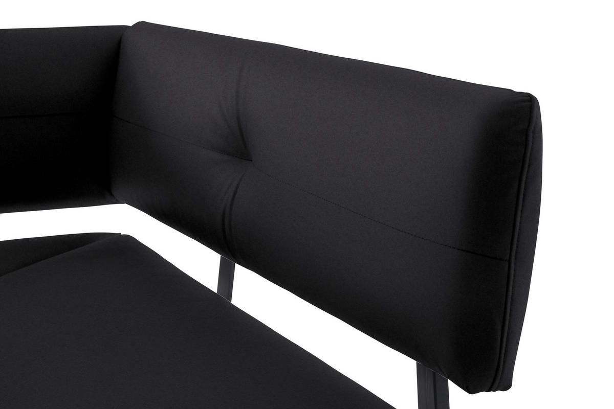 ECKBANK 205/165 cm  in Schwarz  - Schwarz, MODERN, Textil/Metall (205/165cm) - Cantus