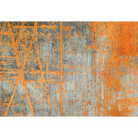 FLACHWEBETEPPICH 140/200 cm Rustic Grau, Orange  - Orange/Grau, KONVENTIONELL, Kunststoff/Textil (140/200cm) - wash+dry