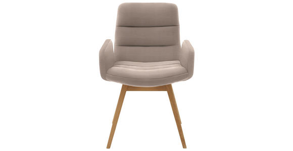 ARMLEHNSTUHL  in Cord  - Taupe/Naturfarben, Design, Holz/Textil (61/88/66cm) - Dieter Knoll