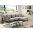 ECKSOFA  in Feincord Sandfarben  284/178 cm  - Sandfarben/Schwarz, KONVENTIONELL, Textil/Metall (284/178cm) - Hom`in