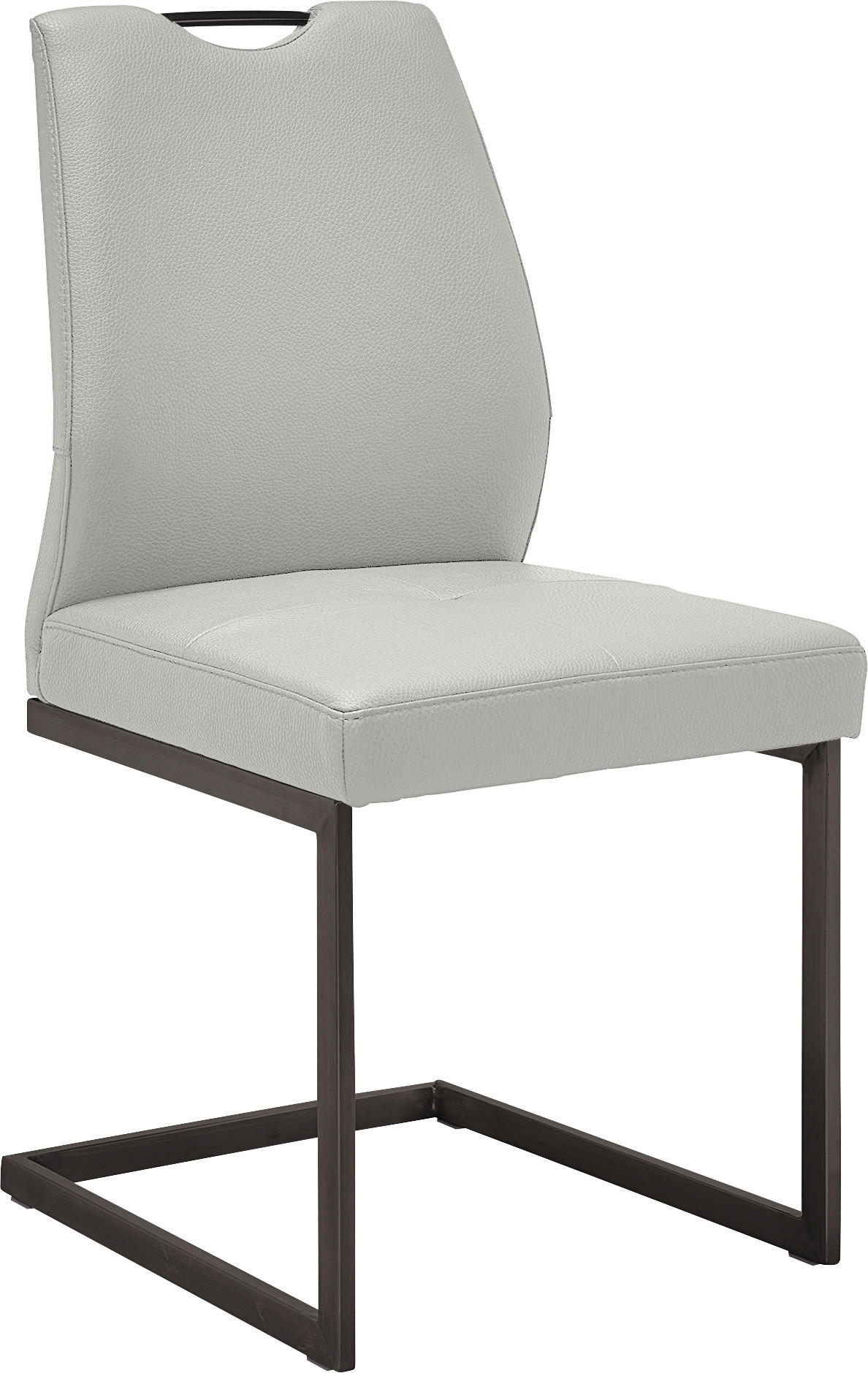 SCHWINGSTUHL  in Stahl Mikrofaser  - Hellgrau/Schwarz, Design, Textil/Metall (47/58/99cm) - Dieter Knoll