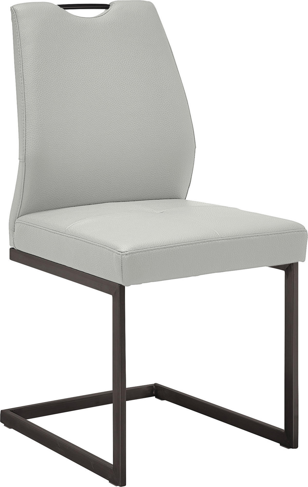 SCHWINGSTUHL  in Stahl Mikrofaser  - Hellgrau/Schwarz, Design, Textil/Metall (47/58/99cm) - Dieter Knoll