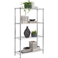 REGÁL, chrómová, oceľ, 91/150/35,5 cm - chrómová, Design, kov/plast (91/150/35,5cm) - Carryhome