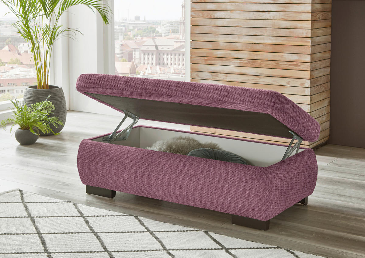 ECKSOFA in Flachgewebe Bordeaux  297/174 cm  - Bordeaux/Schwarz, Design, Textil/Metall (297/174cm) - Beldomo Style