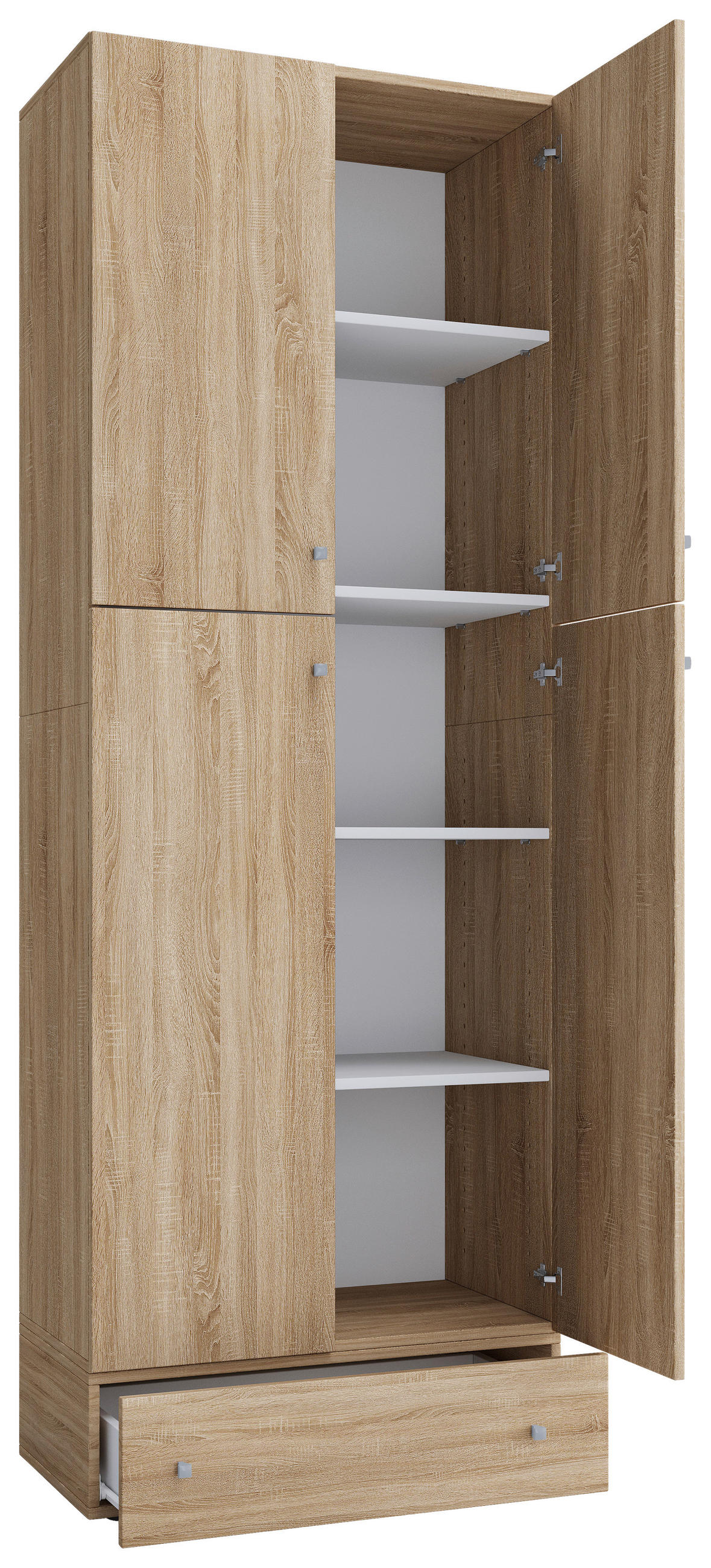 SCHUHSCHRANK Sonoma Eiche  - Schwarz/Grau, KONVENTIONELL, Holzwerkstoff/Kunststoff (70/200/39cm) - MID.YOU