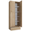 SCHUHSCHRANK Sonoma Eiche  - Schwarz/Grau, KONVENTIONELL, Holzwerkstoff/Kunststoff (70/200/39cm) - MID.YOU
