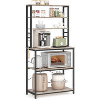 REGÁL, čierna, sivobéžová, oceľ, 80/167/40 cm - čierna/sivobéžová, Modern, kov/kompozitné drevo (80/167/40cm) - MID.YOU