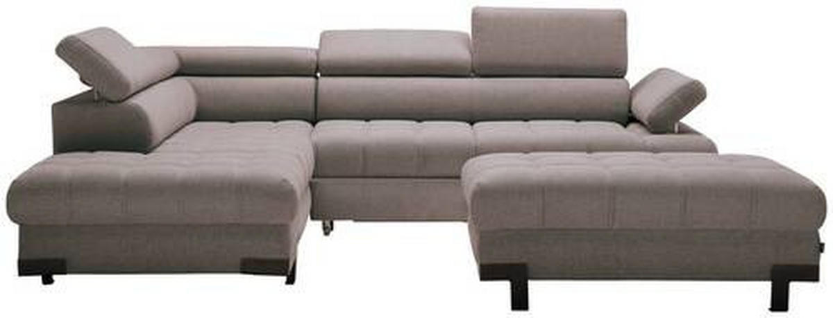 ECKSOFA in Webstoff Hellgrau  - Hellgrau/Schwarz, Design, Textil/Metall (223/263cm) - Welnova
