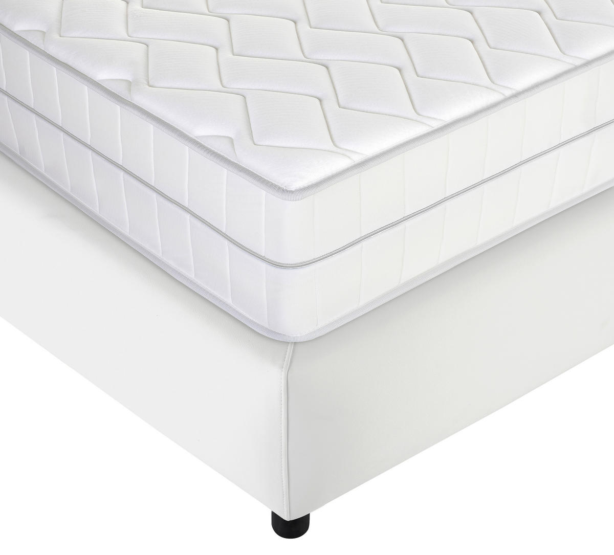 KALTSCHAUMMATRATZE 140/200 cm, Höhe ca.: 15 cm, H2 + H3 = mittel + fest, 5-Zonen - Weiß, Basics, Textil (140/200cm) - P & B