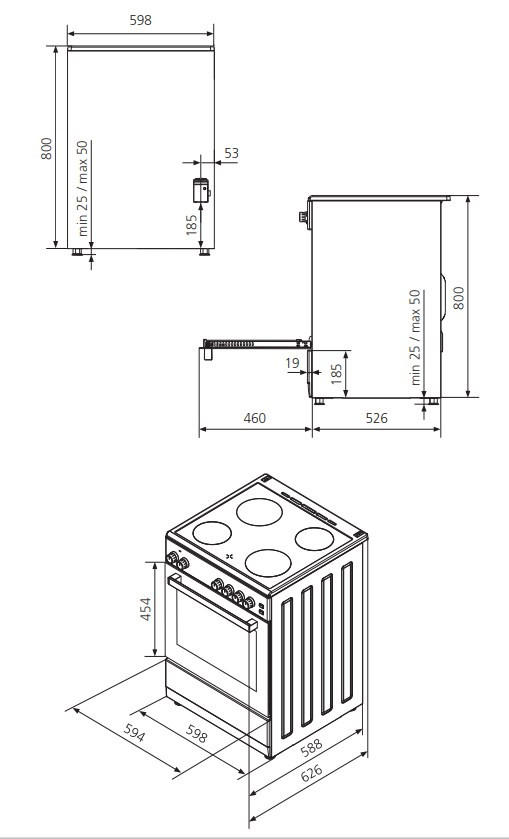 HERD STE638  - Weiß, Basics, Metall (59,8/80,0/62,6cm) - Oranier