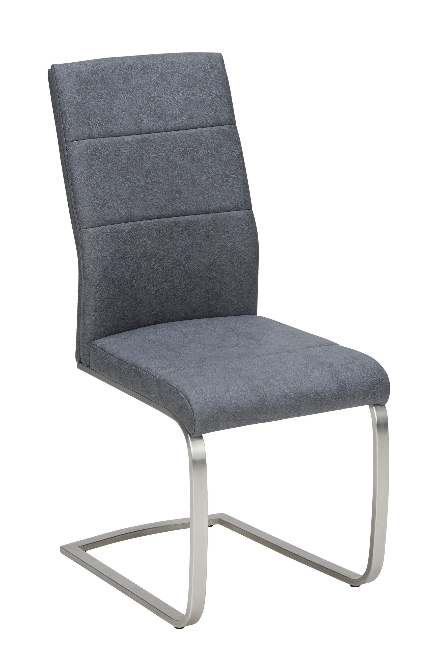 Schwingstuhl in Metall, Textil Grau, Edelstahlfarben