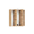 SPIEGELSCHRANK 60/64/20 cm - Eiche Wotan/Alufarben, Natur, Glas/Holzwerkstoff (60/64/20cm) - Xora
