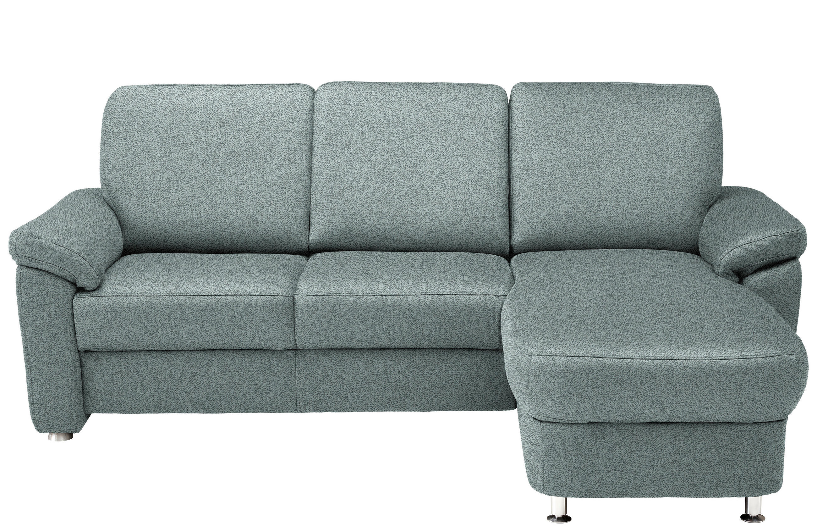 ECKSOFA in Webstoff Salbeigrün  - Chromfarben/Salbeigrün, Konventionell, Textil/Metall (220/163cm) - Beldomo System