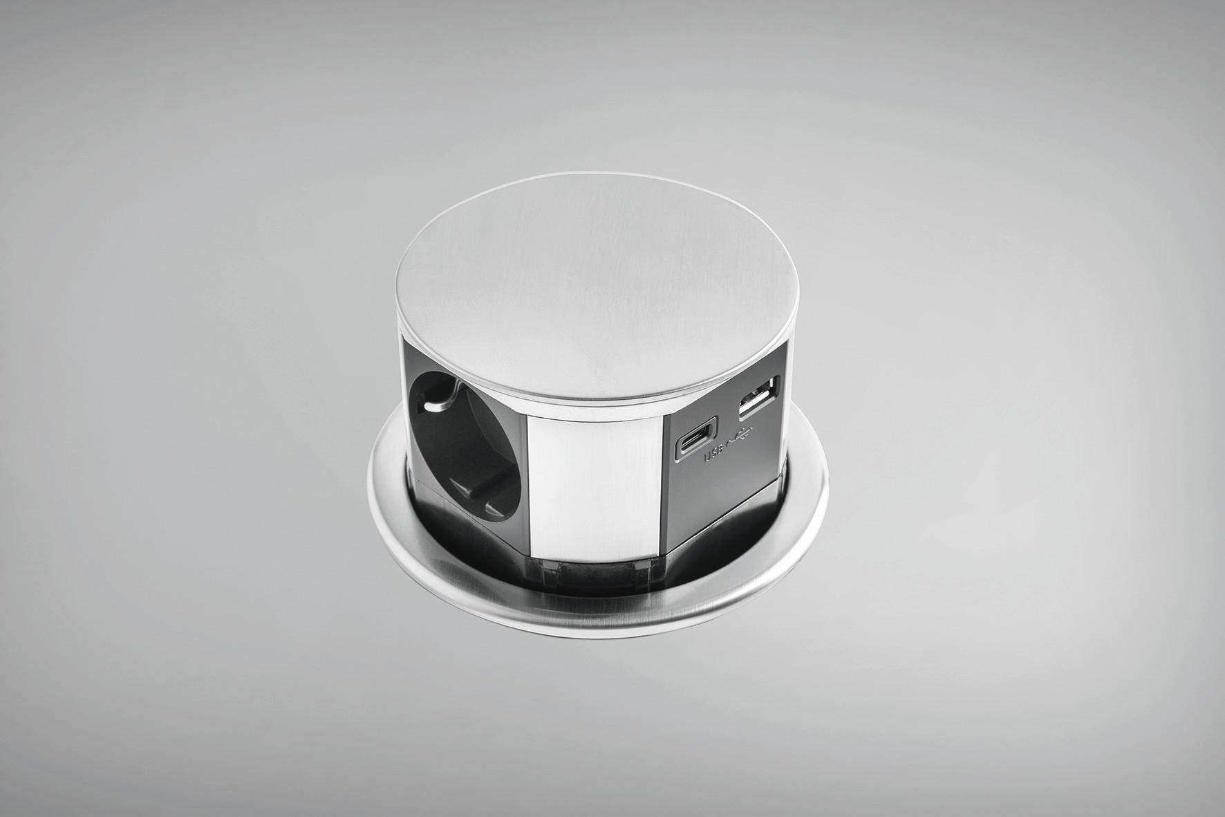 Steckdosenelement Ekotech Edelstahl