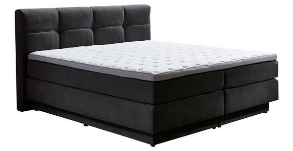 BOXSPRINGBETT 180/200 cm  in Anthrazit  - Anthrazit/Schwarz, KONVENTIONELL, Kunststoff/Textil (180/200cm) - Carryhome