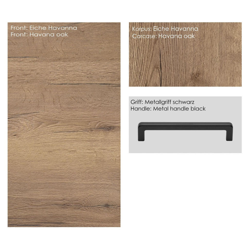 Thumbnail - Nobilia Spülenunterschrank Structura, Eiche dunkel, Metall, einzeln stellbar, 60x87x56 cm, Blauer Engel, Pefc, Goldenes ...